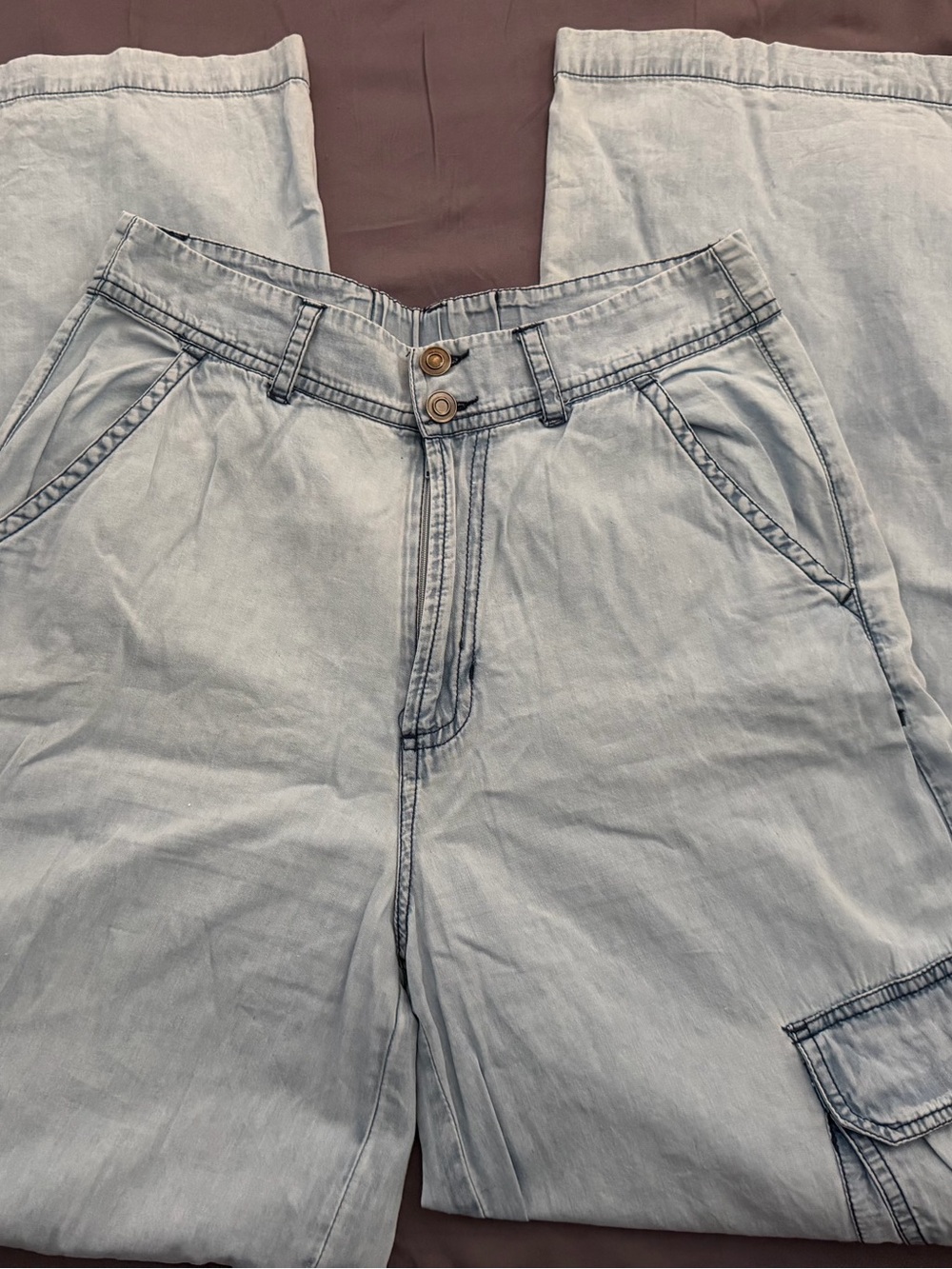 Elan Light Blue Denim Jogger Pants